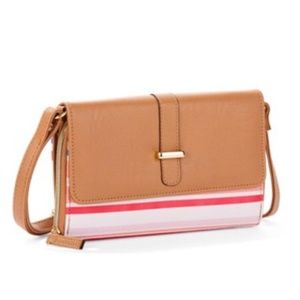 Multi Stripe Time and Tru Wallet On A String Crossbody Purse